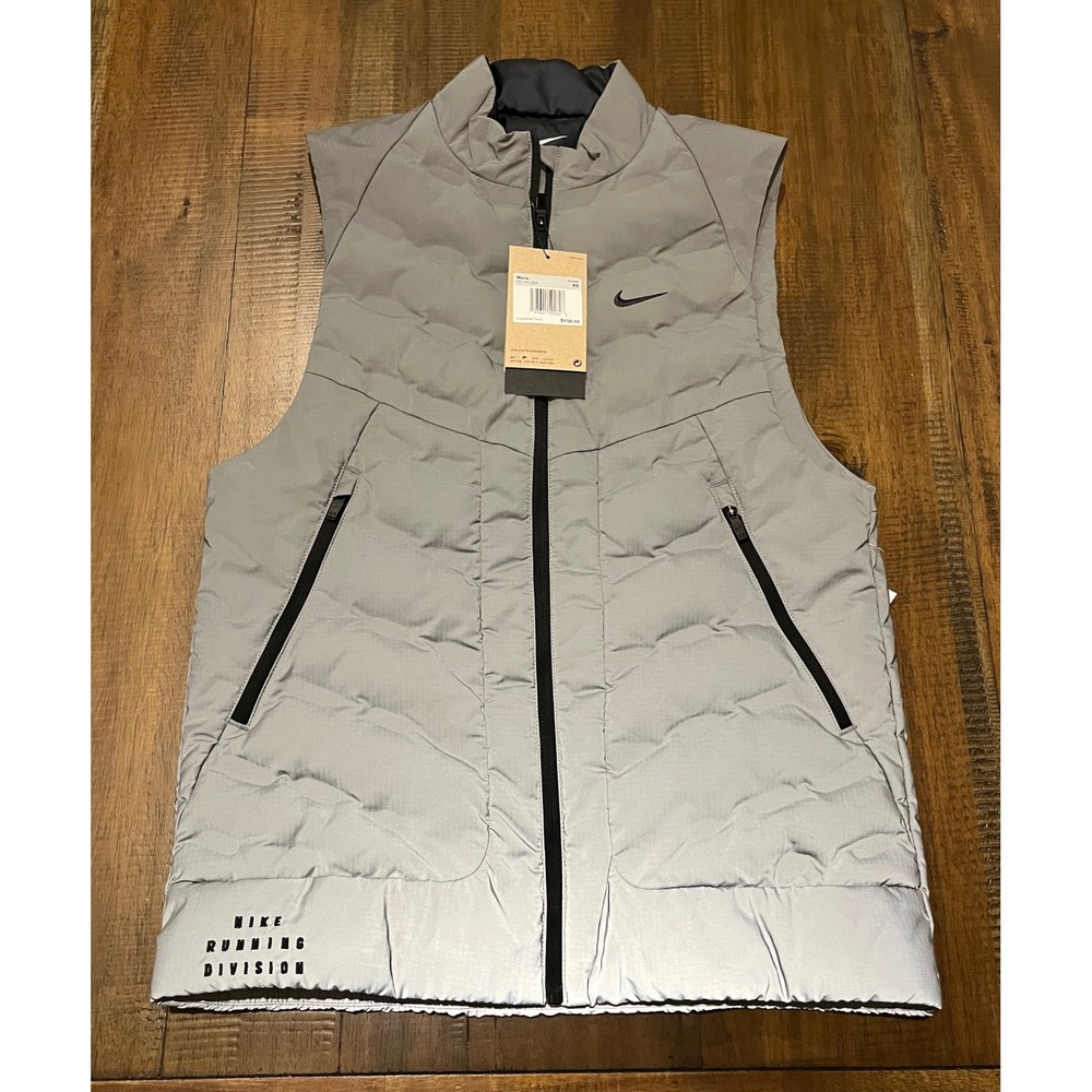 Nike Running Division Men's Reflective Puffer Vest Black Swoosh XS - Picture 12 of 12